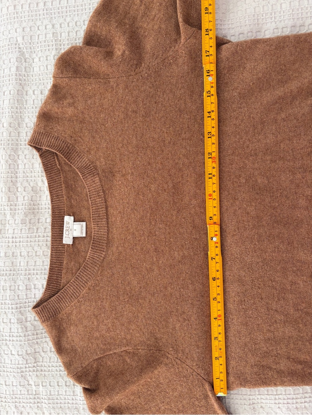 J. Crew Teddie Crewneck Sweater Warm Chestnut Cotton Wool Blend M Autumnal Layer - Picture 9 of 10